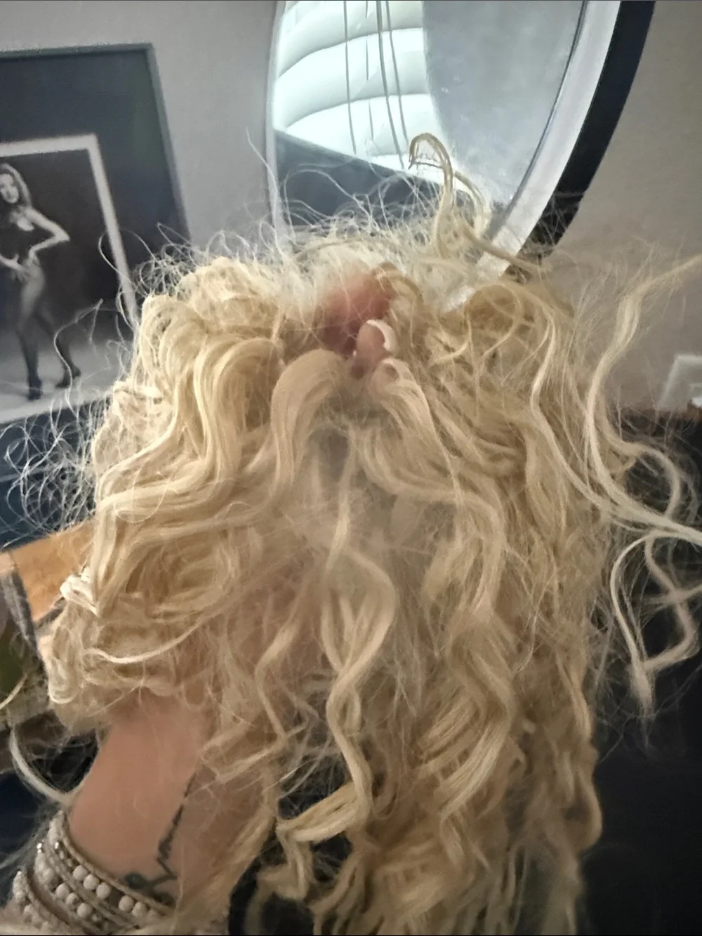 Blonde Curly Clip-In or use as a custom made pony tail Extensions - light bl